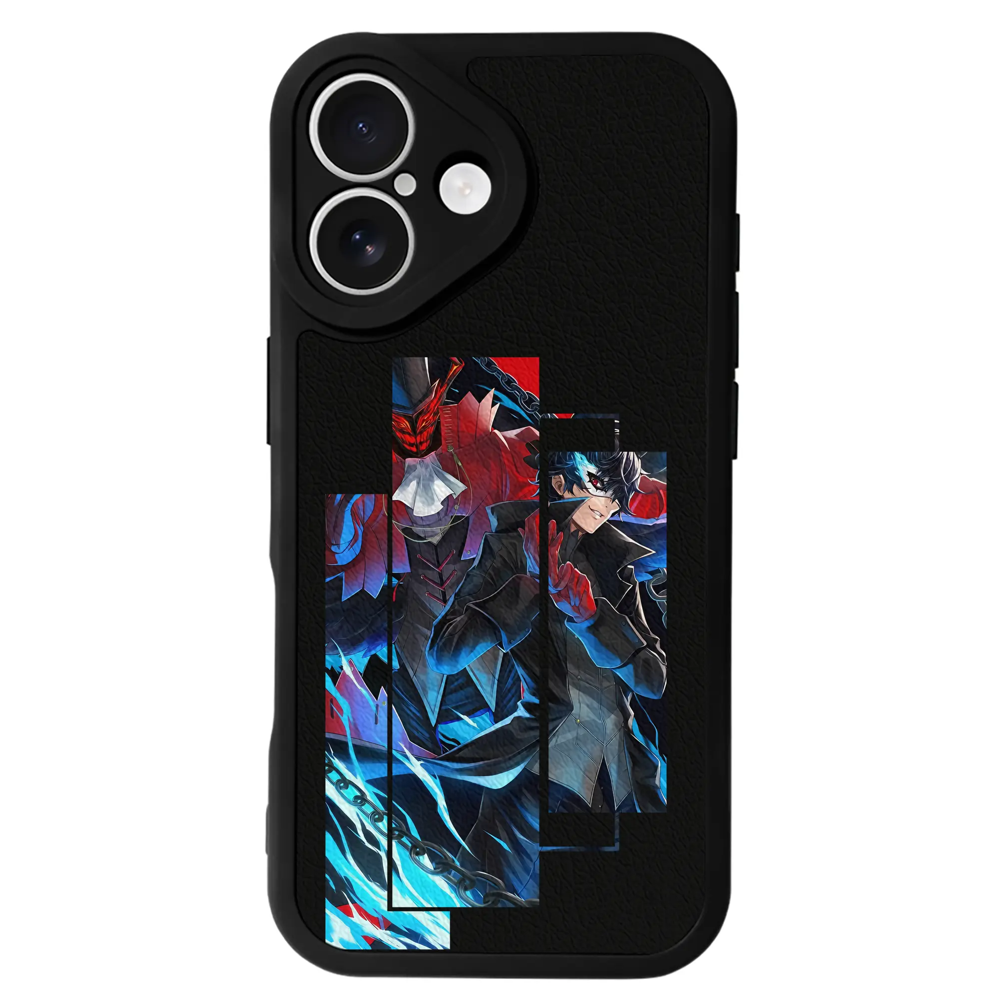 ペルソナ グッズ,主人公 - IPhone 16シリーズ対応 ・ シリコンスマホケース ・ レザー調 ・ 高精度フィット ・ 耐衝撃 ・ ワイヤレス充電対応 ・ 精密カット